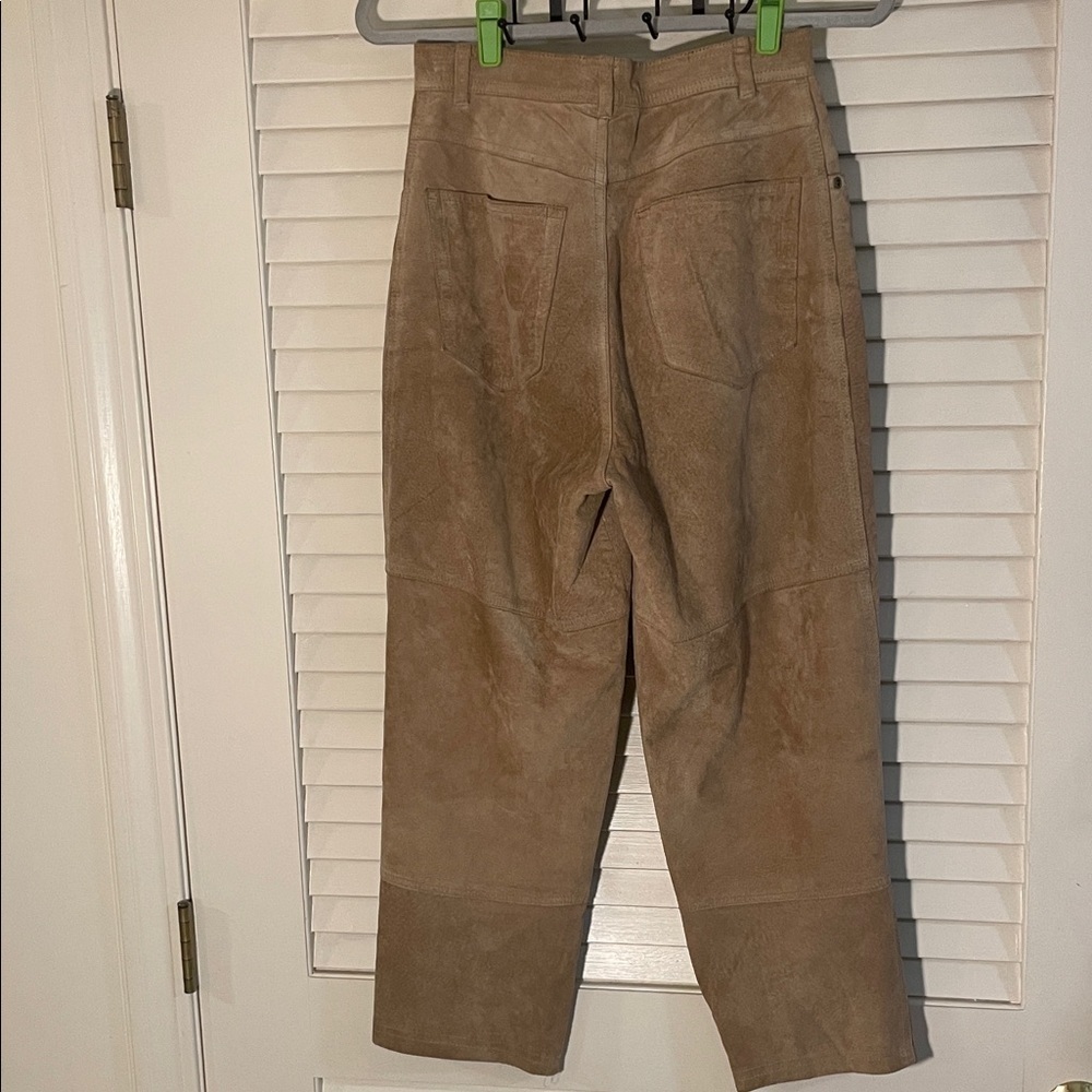 Lauren Ralph Lauren Tan Soft Suede High Waisted Vintage Pants - Picture 7 of 13